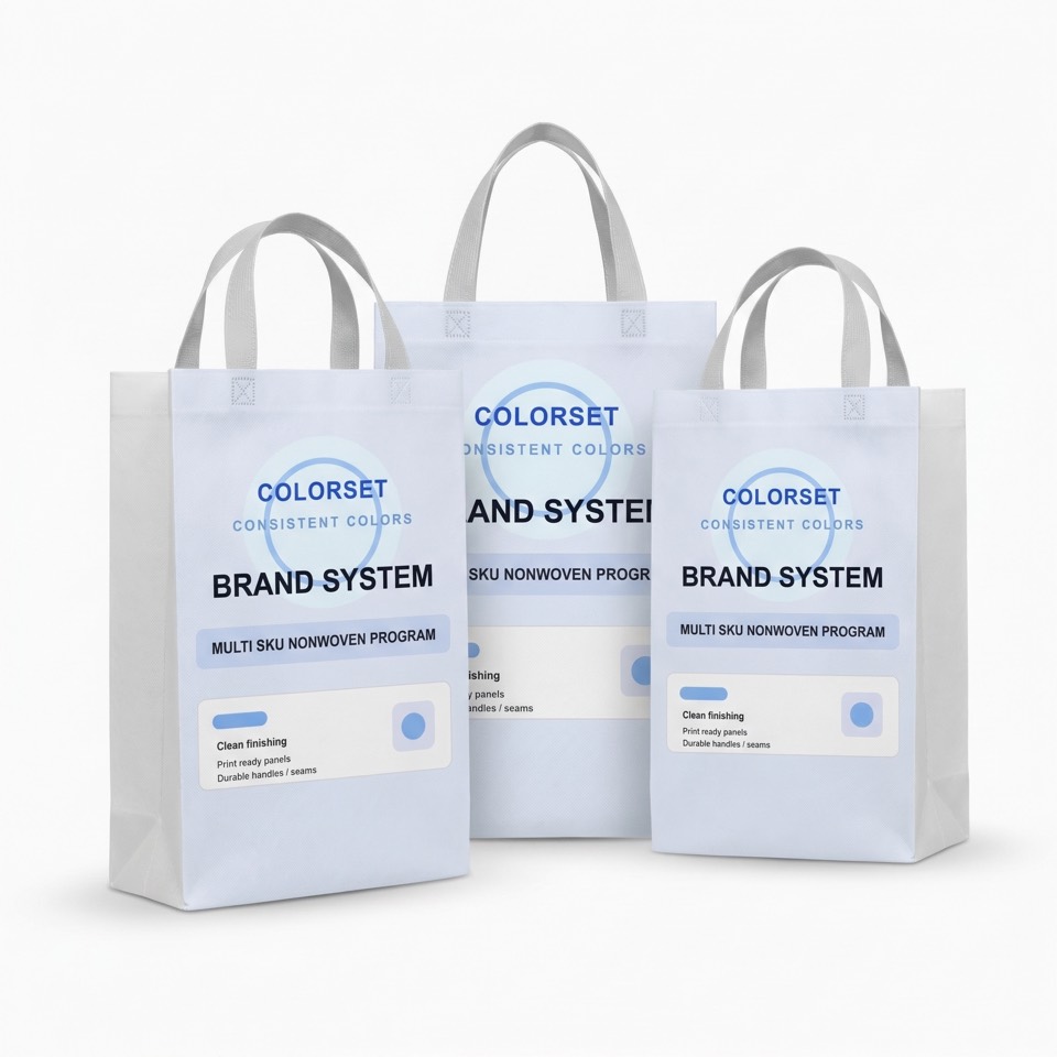 Nonwoven reusable bag for brand program packaging